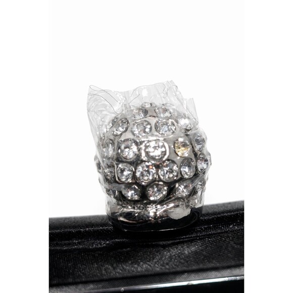 NINA Brando Black Crystal Evening Clutch Top Handle Chain Strap Formal Bag NWT - Picture 13 of 16